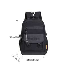 Casual Backpack Men, Large Capacity Fashionable Minimalist Laptop Bag, Multifunctional Travel Bag For Commuting - Black - View 3