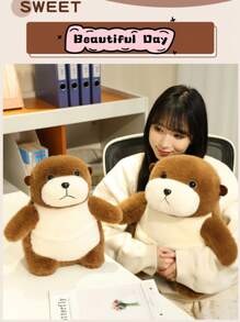 1 pièce Peluche douce et réaliste de 23 cm (9,05 po) représentant un loutre mignon. Poupée de loutre de mer super douce pour les enfants, jouet en peluche de loutre pour les filles
