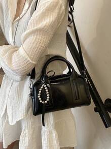 Women's Bag, High-Quality Shoulder Bag, 2025 Fashionable Crossbody Bag, Simple Small Square Bag+Hanging Decoration