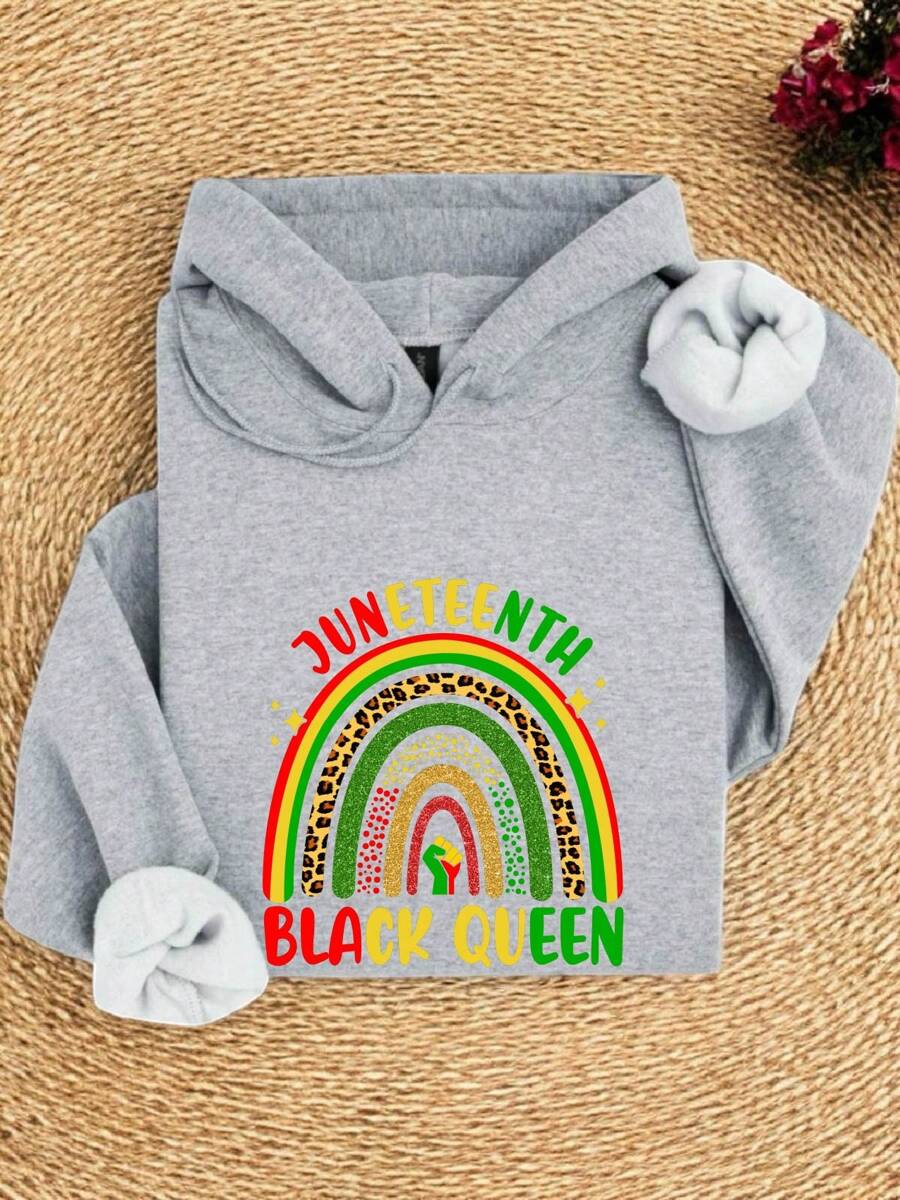 June Teenth Queen Hoodie, Black Queen Hoodies, Black Month Hoodie, 1865 Emancipation Day Gift, Independence Day Hoodies, Black Freedom Hoodie, Leopard African Women Gift OC-737