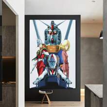 1pc Framed Mobile Suit Gundam Anime Canvas Posters Wall Art Bedroom Office Room Decor Gift 2D - 框架 - 查看 5
