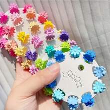 50 Pcs Mini Cute Hair Clips For Girls Colorful Rabbit Flower Crown Star Design Hairpin - Phối màu - Xem 2