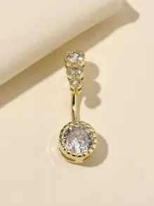 1件性感肚脐环，镶嵌水晶锆石，垂坠式肚脐钉，派对饰品，女士身体饰品 - 星星 - 查看 8