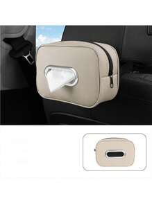 1pc New Car Backrest Hanging Tissue Box, PU Leather Car Tissue Box Holder, Premium Armrest Box Napkin Tissue Hanging Bag, Car Tissue Box, Multi-Functional Storage Organizer, Suitable For Sun Visor, Seat Back, Car Interior Accessories, Armrest - Vehicle Interior Accessories - A - View 9