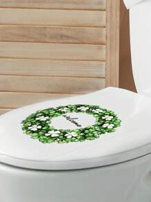 1 Peça Adesivo Impermeável Anti-Umidade de Trevo de Quatro Folhas de Alta Qualidade, Adesivo Decorativo Autoadesivo com Padrão de Trevo da Sorte Fresco, Renovação de Banheiro, Decoração de Natal, Ano Novo, Casamento - Verde - Visão 5