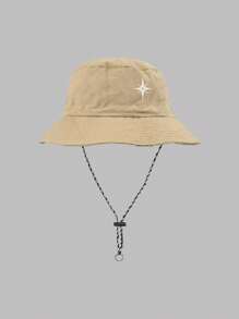 1 件星星设计渔夫帽，时尚、防晒、适合跑步、运动、户外、露营、休闲、可折叠、可调节拉绳、极具吸引力 - 彩色 - 查看 12