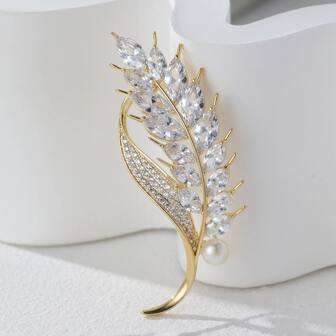 1pc Fashion Scarf Clip Anti-Exposure Brooch Pin, High-End Zinc Alloy Korean Style Chest Decoration Dress Accessories Pin For Clothes Bag Charm
