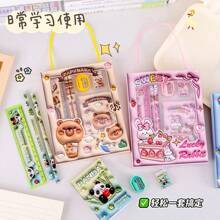 Cute Cartoon Stationery Set, School & Learning Supplies, Gift For Kids, Children, Preschool, Portable Stationery Gift Box,Back To School,School Supplies - Multicolor - View 3