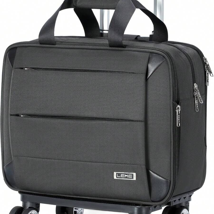 Rolling Laptop Bag - Rolling Laptop Briefcase On Wheels For Women/Men Fits Up To 15.6Inch, Water Resistant For Travel Work And Business (Black) - Grey - View 1