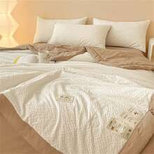 1 Peça Edredom Monocromático para Ar-Condicionado, Decoração Doméstica Minimalista Moderna, Edredom Respirável e Leve para o Verão, Roupa de Cama para Uso Diário no Verão