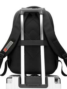 Large Capacity Stylish Simple Laptop Backpack For Men, Versatile Casual Travel Bag - Black - View 6