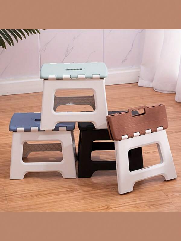 Sturdy And Durable Thickened Portable Folding Stool With Handle - Simple Office Stool, Stylish, Beautiful, Sturdy And Durable, Home Folding Stool, Space Saving, Easy To Store, Suitable For Indoor, Party, Picnic, Portable Folding Chair For Adults And Children, Suitable For Home Use, Outdoor Fishing.