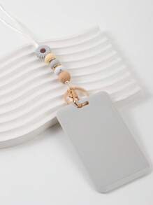 1 件雏菊硅胶珠挂绳钥匙扣，马卡龙纯色公交卡盒，官员身份证夹项链，送给朋友的礼物