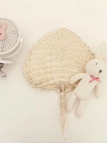 1pc Handwoven Bamboo Fan, Perfect For Babies, Dance Performance, Cooling Handcrafted Woven Straw Fan