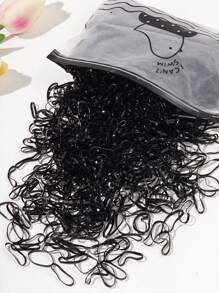 1000pcs/Pack Black Disposable-Use Small Rubber Bands, High Elasticity, Suitable For Hair Tie, Packaging