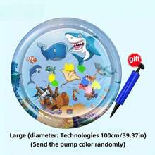 猫用水感官游戏垫，加厚 2025 新款带鱼的猫用水感官游戏垫，升级版猫用水游戏垫，宠物儿童用水传感器垫 - 彩色 - 查看 11