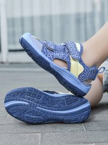 1 paar kinderen klittenband ontwerp antislip gesloten teen sportsandalen, jongens zomer strand schoenen