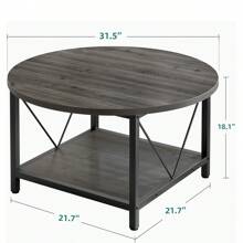 Muebles.Fashionable And Minimalist Round Coffee Table – Lightweight, Practical, Spacious, Easy To Clean, And Easy To Assemble - Grau - View 3