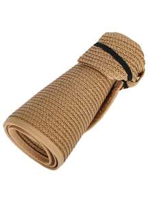 男女可折叠太阳帽，夏季沙滩帽，透气户外防晒露营帽 - 圓卷空頂草帽 - 查看 10