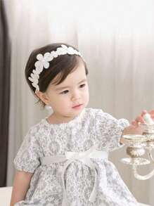 1pc Children/Baby Headband Hair Accessory, Ethereal Mesh Five Flower Ornament Infant Toddler Hair Band