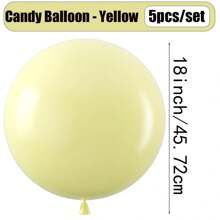 18 英寸(45.72 厘米)粉彩气球大型加厚糖果色气球大型圆形多色乳胶气球适用于生日派对婚礼彩虹派对背景装饰花环和拱门装饰气球 - 糖果色 - 查看 35