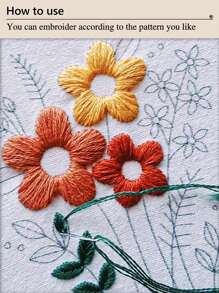 2 peças de tecido bordado à mão bege/cáqui/preto, tecido bordado uniformemente costurado com maciez média e superfície limpa, ideal para artesanato faça você mesmo