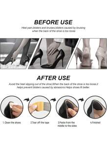 2/4Pairs Heel Cushion Pads For Big & Loose Shoes - Protectors For Blisters, Friction & Heel Pain - Anti-Slip Grips To Make Shoes Fit Tighter