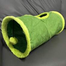 1pc Suede Fabric Pet Cat Tunnel With Puffball, Cat/Dog Toy