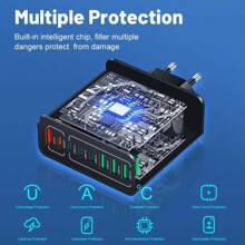 XJDR 【8合1】1个4USB-A+4USB-C QC快充充电器，兼容 15/14/13/12，超快充电，八口USB墙充 - 查看 11