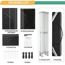 tooluck 10x15 Pop Up Canopy Tent With 4 Sidewalls, Heavy Duty Easy Up Outdoor Canopy With Mosquito Net Pop Up Screen Tent For Parties, Screened Canopy For Backyard With Handbag - 黑色 - 查看 3