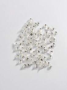 Approx. 100pcs/Pack Jewelry Earring Base Accessories DIY Earring Plugs - Silver - View 10