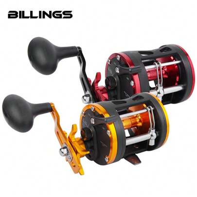 BILLINGS Trolling Fishing Reel 3+1bb Round Baitcasting Fishing Reel Left/Right Hand Inshore Surf Saltwater Fishing Reels Conventional Reel For Salmon,Catfish And Bass