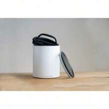 Matte Black Kilo Coffee Storage Canister, Large Food Container With Patented Airtight 2-Way Lid, Holds 2.2 Lb Dry Beans