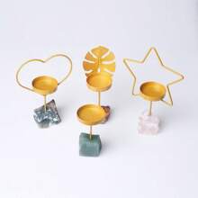 1pc Natural Crystal Gemstone Candle Holder, Aroma Diffuser, Decorative Piece - Multicolor - View 7