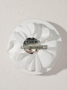 1 件纯色波西米亚涤纶（涤纶）发夹，手工布艺花朵设计，适合日常发型、花朵装饰，二合一发夹和胸针