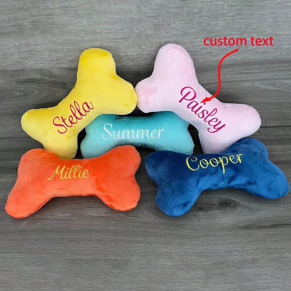 1 Piece Personalized Dog Bone Toy, Embroidered Dog Toy, Customizable Puppy Name Gift, Custom Pet Gift Ornamental Stylish,Fashion,Colorful,Vintage,Cute,Contracted,Cuties Custom,Unique,Customized,Personalized Pet For Anniversaries,For Birthdays,Customized Pet Supplies, Pet Lovers