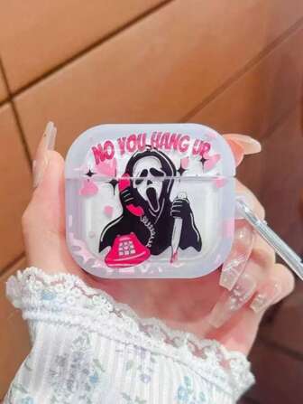 Etui na słuchawki Apple Halloween Funny z srebrnym haczykiem