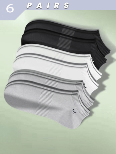 6 Paia Di Calzini Sportivi Alla Moda E Versatili, Unisex, Adatti Per Primavera Ed Estate, Invisibili, Antiscivolo, Assorbenti, Deodoranti E Anti-Attrito