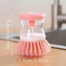 1 pezzo Spugnetta dispensatrice automatica con detergente liquido, spazzola per la pulizia di pentole e padelle per uso domestico - Grigio - Visualizzare 17