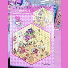 Sanrio Sanrio 8 Styles (16pcs + Tweezers) Landscape Scene Coil Sticker Album Cartoon Miniature Scenery Collection, Including Kuromi, My Melody, Pompompurin, Children DIY 3D Layered Stereo Visual Scene Decoration Stickers, Ideal For Home, Gifts And Prizes,School Supplies,Back To School