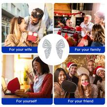 1 对正品 S925 纯银耳环蝴蝶翅膀锆石耳环精美珠宝女士日常佩戴生日礼物 - 銀色 - 查看 7