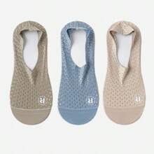 3/6 Pairs Men's Breathable Mesh Silicone Anti-Slip Summer Casual Boat Socks, Thin Invisible Socks, Versatile For Spring&Autumn