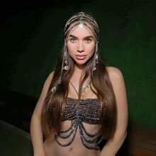 性感、时尚、高端镶钻胸链、顶链、婚纱、夜总会派对珠宝