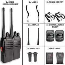 Kit 2 Rádio Comunicador Walktalk Talkabout Profissional - Preto - Visão 4