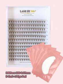 1 Hộp 168-240 sợi mi giả nối sẵn 5D/10D/20D/30D/40D, có chân đế nhọn, kèm 5 miếng dán mắt. Mi giả nối sẵn độ dài trung bình đến dài, làm thủ công, độ cong D, 0.07mm, độ dài hỗn hợp 8-15mm, mi giả từng sợi, mi giả. - D - Xem 9