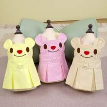 25 Embroidered Bear Dress, Princess Costume, Pet Clothes, Dog/Cat Dress, Animal Outfit, Bestselling Angel Wings Dress, Bestselling Denim Dress - Khaki - View 3