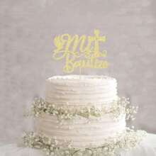 1 件/5 件十字架蛋糕装饰纸板上帝保佑蛋糕装饰用于派对蛋糕装饰洗礼 B Aby Showers - 彩色 - 查看 7