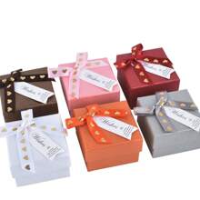 24pcs/12pcs Bow Cardboard Jewelry Gift Boxes  Packaging Box For Packaging Decoration Storage