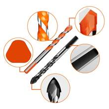 3-12mm Multifunctional Triangle Drill Bit Diamond Drill Set Ceramic Tile Concrete Brick Wood Glass Punching Hole Saw Metal Dril