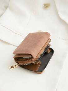 Fashionable And Versatile Minimalist Solid Color Compact Card Holder For Women Wallet Mini Wallet Purse Wallet Small Wallet